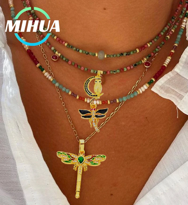 

Exquisite Enamel 18k Real Gold Plated Necklaces Pendant Handicraft for Women No-fading Charms Supplic Colorful Cubic Zirconia
