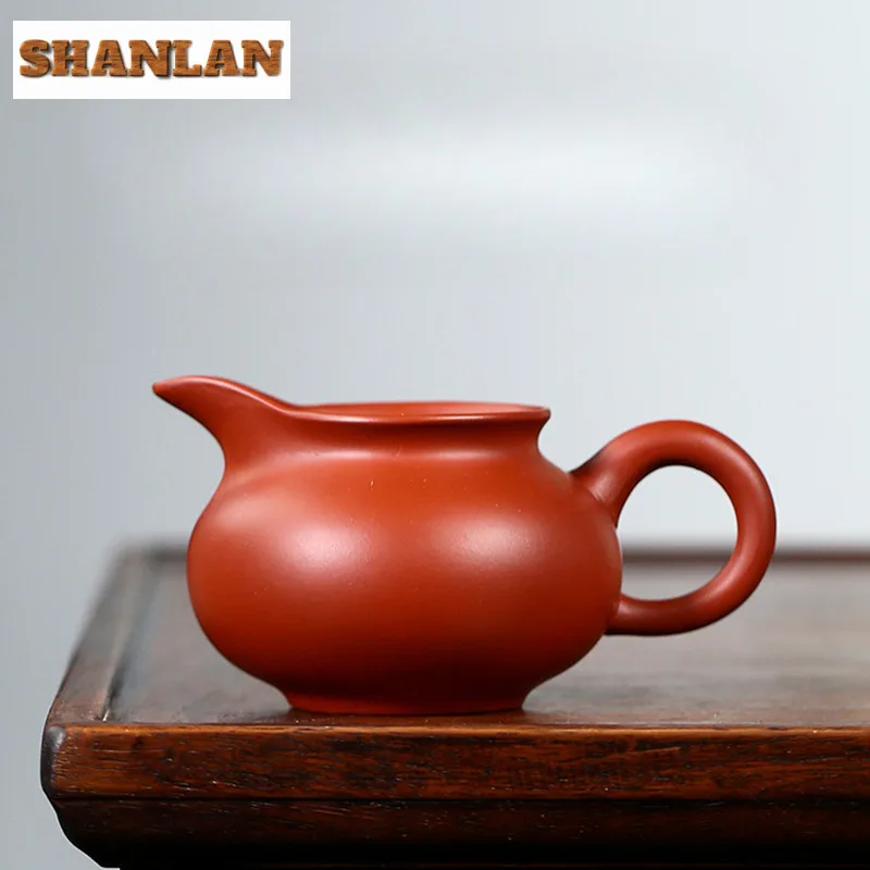 220ml Handmade Yixing Purple Clay Tea Pitcher Handmade Raw Ore Dahongpao Mud Tea Brewing Justice Cup Chinese Zisha Chahai Teaset