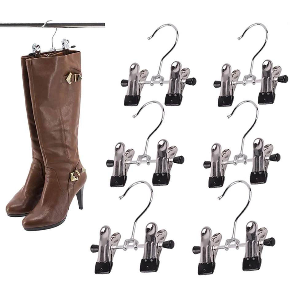 

6Pcs Double Adjustable Clips Boots Hangers Ultra Thin Space Boot Holders for Tall Boots Hanging Clips Boot Holder Boot Organizer