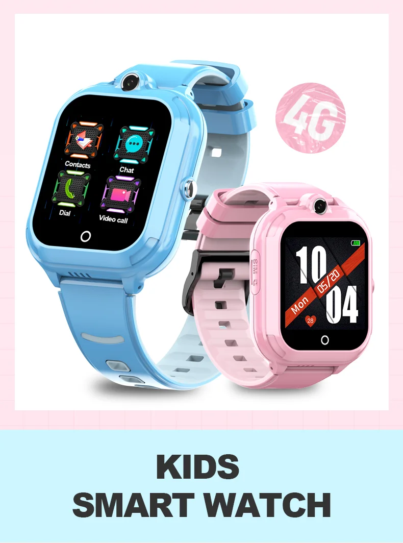 

Kids 4G Smart Watch SOS Video Call WiFi Sim Card For Children SmartWatch Camera IP67 Waterproof Baby reloj inteligente