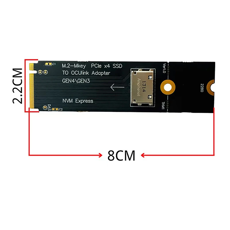 M.2 M-Key PCIe X4 SSD To U.2 OCUlink SFF-8612 Adapter Gen4/Gen3 For 2.5 Inch NVME U.2(SFF 8639)SSD PCI-E NGFF Riser Card