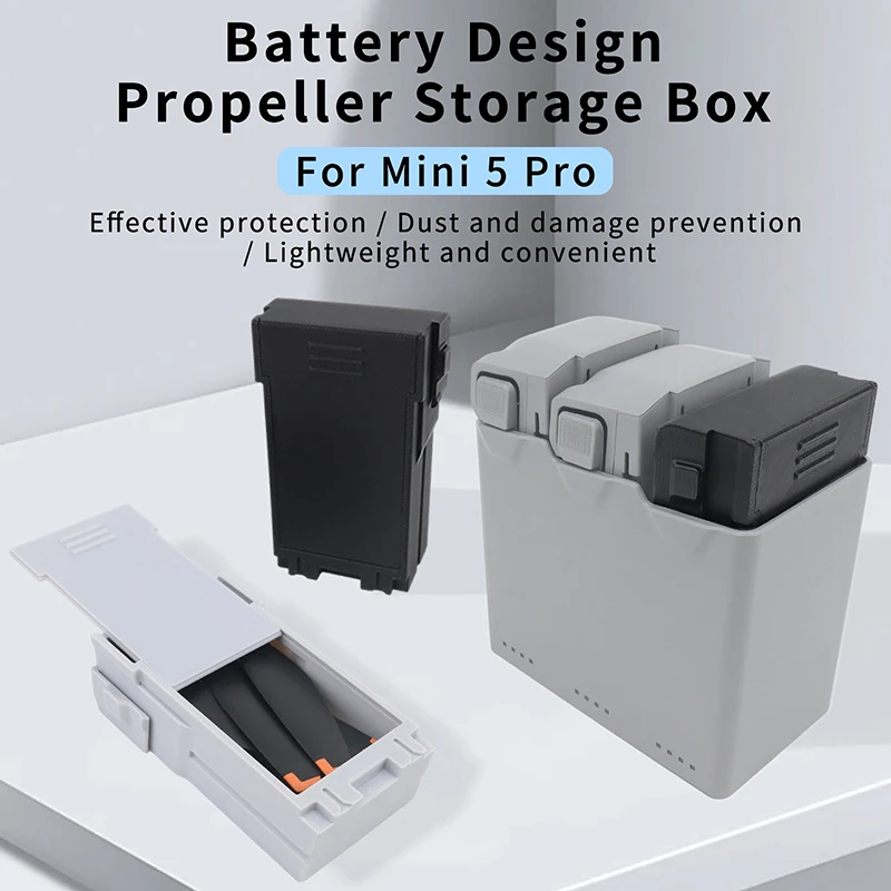 For DJI Mini 5 Pro Drone Propellers Storage Box Blade Anti-fall Dustproof Mini5pro Wing Battery Shape Protection Case Accessory