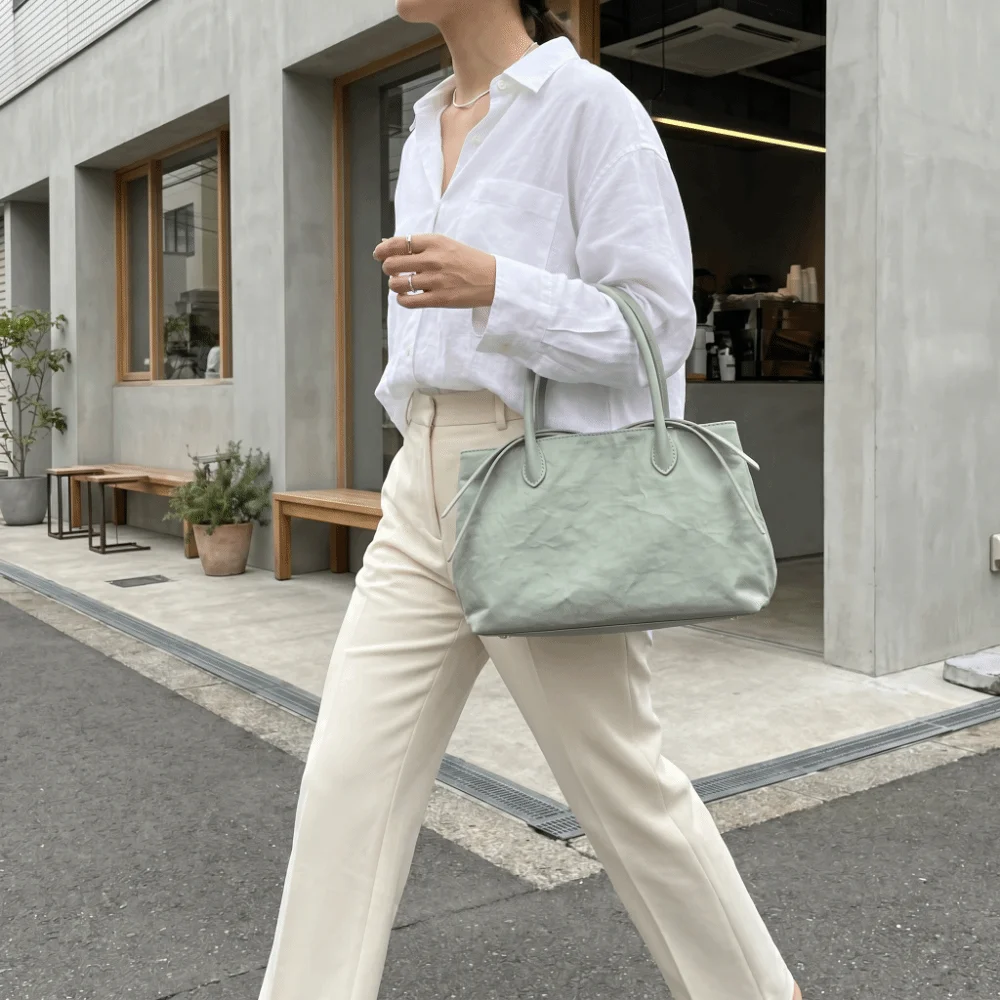 

Elegant Nylon Commuting Tote Bag Large Capacity Shoulder Strap Multiple Compartments Handbag Minimalist Patchwork
