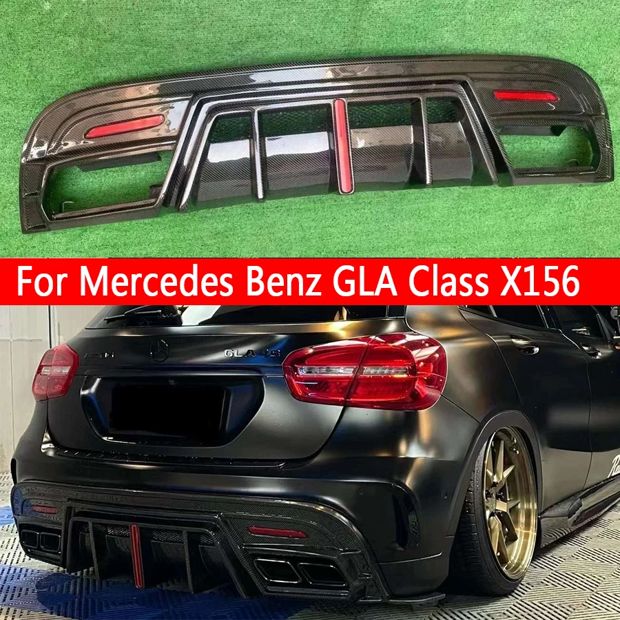 For Mercedes Benz GLA Class X156 GLA260 GLA45 Carbon Fiber Back lip Diffuser Car Rear Bumper Diffuser Rear Splitters Spoiler