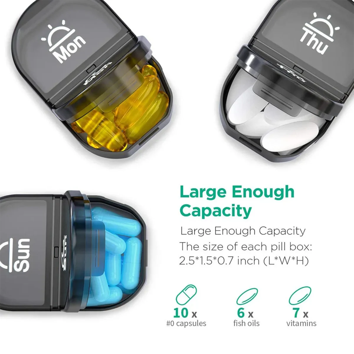 7 Days Pill Medicine Box Portable Travel Pill Cases Box 14 Grids Pills Container Drug Dispense Storage Box Pill Box Organizer