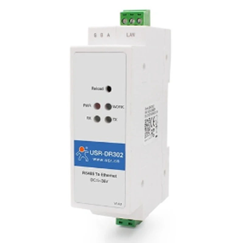 USR-DR302 série rs485 do trilho do ruído ao conversor modbus rtu dos ethernet do módulo do servidor do ip de tcp dos ethernet à unidade de modbus tcp