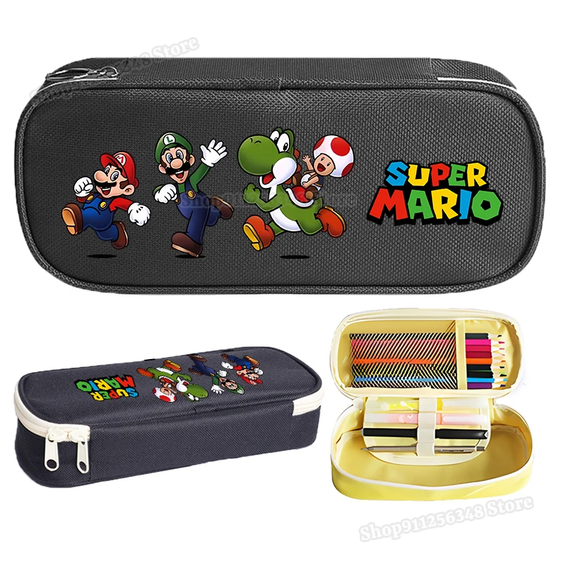 سوبر ماريو الكرتون الشكل طباعة pencelcase الاطفال العودة إلى المدرسة pencelbag ماريوس بروس القرطاسية الملحقات القلم كيس التخزين