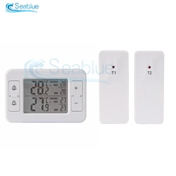 Multifunctional Wireless Weather Station Forecaster Indoor Outdoor Thermometer Temperature Sensor LCD Screen Alarm -40℃~60℃