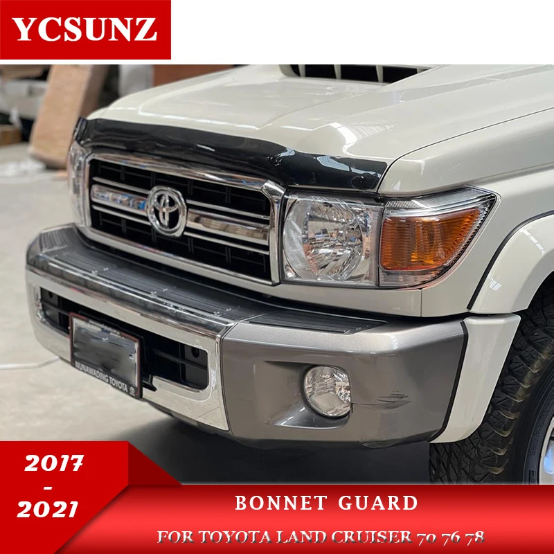 

Matte black Bonnet Guard Protector For Toyota Landcruiser 70 76 78 Series 2017 2018 2019 2020 2021 New Styling YCSUNZ