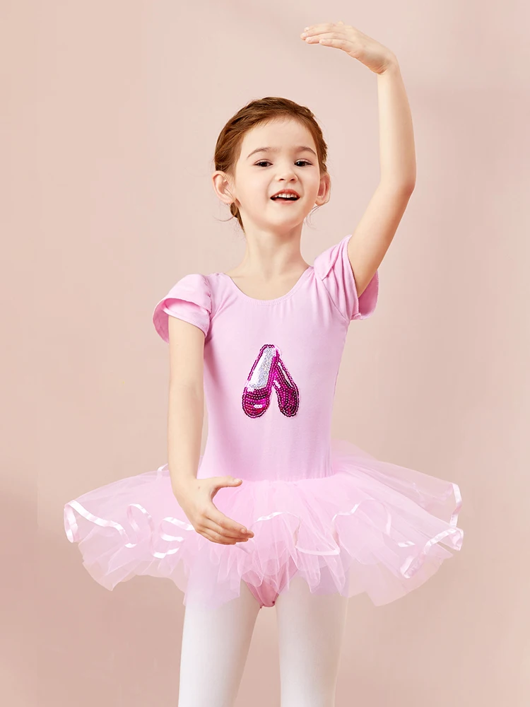 

Girls Ballet Leotard with Tutu Skirt, Princess Dance Dress for Performance, Practice, Recital & Party