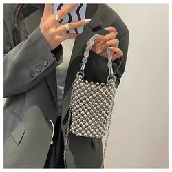 Mini secchiello con perline borsa da sera Design alla moda borse e portamonete borse a tracolla a tracolla da donna nuova borsa a tracolla da donna