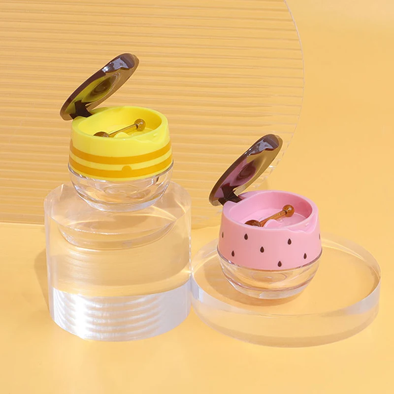1Pc 6g Empty Lip Masque Box With Brush Refillable Flip-Top Lip Mask Bottle Travel Portable Lip Balm Jar Cosmetic Containers