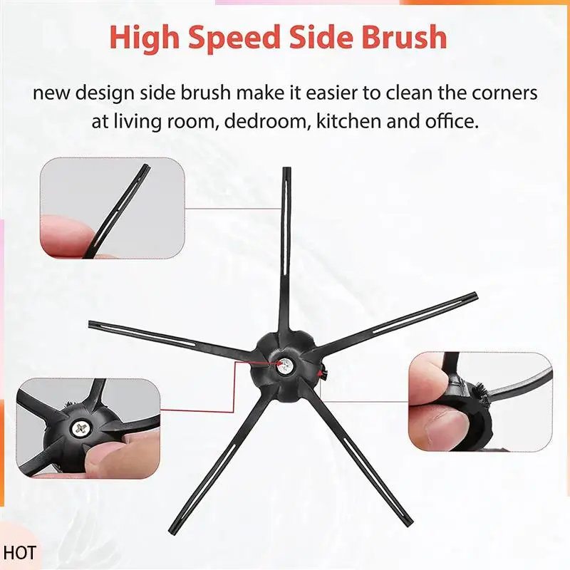 

A49Z 2X для Xiaomi Roborock Q7 Max Q7 Max + T8 Запасные части для робота-пылесоса Основная боковая щетка Hepa-фильтр Швабра Мешок для пыли Черный