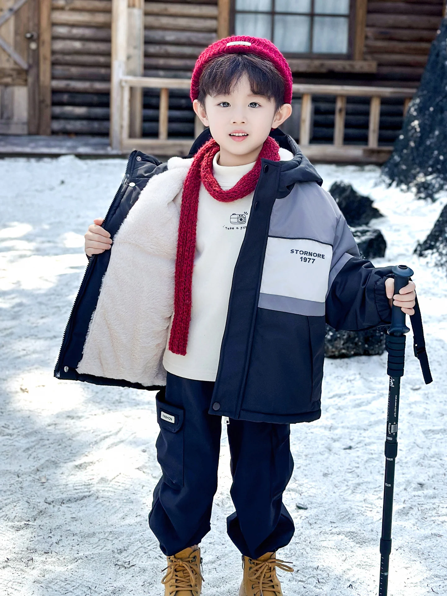 

Thiened Fce Children's Parka Coat Boys' Autumn Winter Warm Clothing 2025 New Sle Boy Baby Winter Color Blo Parka