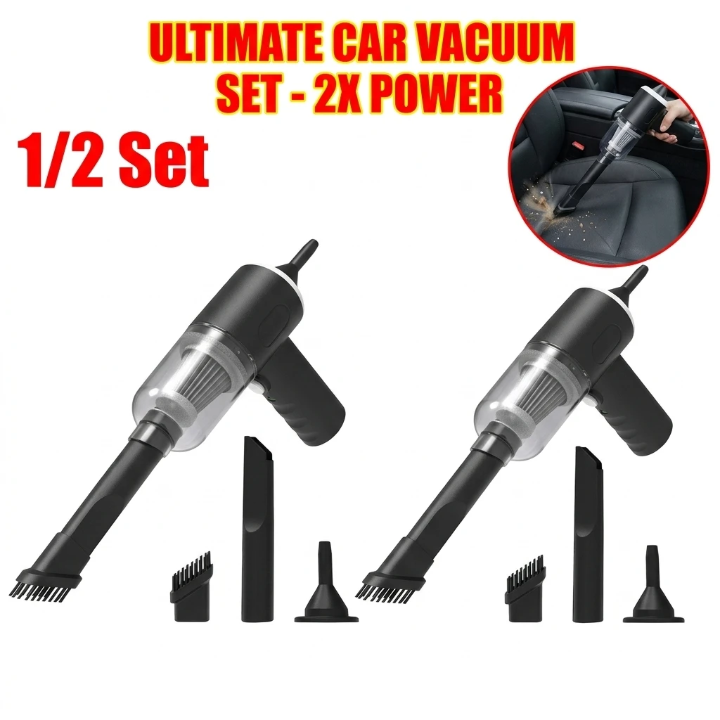 1/2Set Car Vacuum Cleaner Portable Small Vacuum Cleaner For Multi Purpose Vehicles Household Pump Handheld Car Vacuum Cleaner
