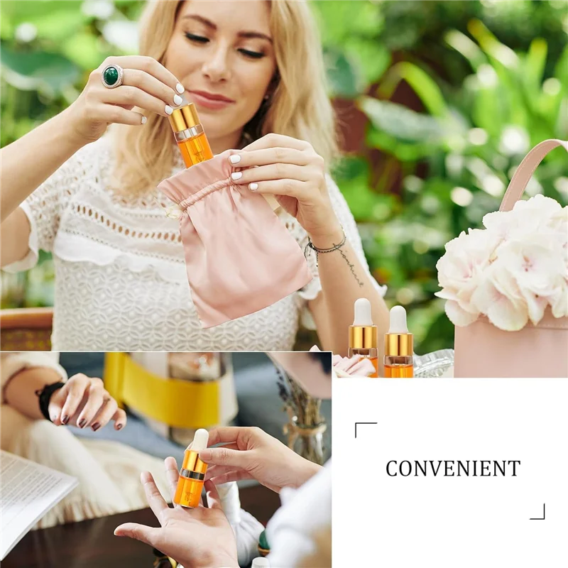 ABVI-Mini زجاجات قطارة الزيوت العطرية قوارير عينة فارغة مع غطاء برطمانات تخزين صغيرة 3 مل