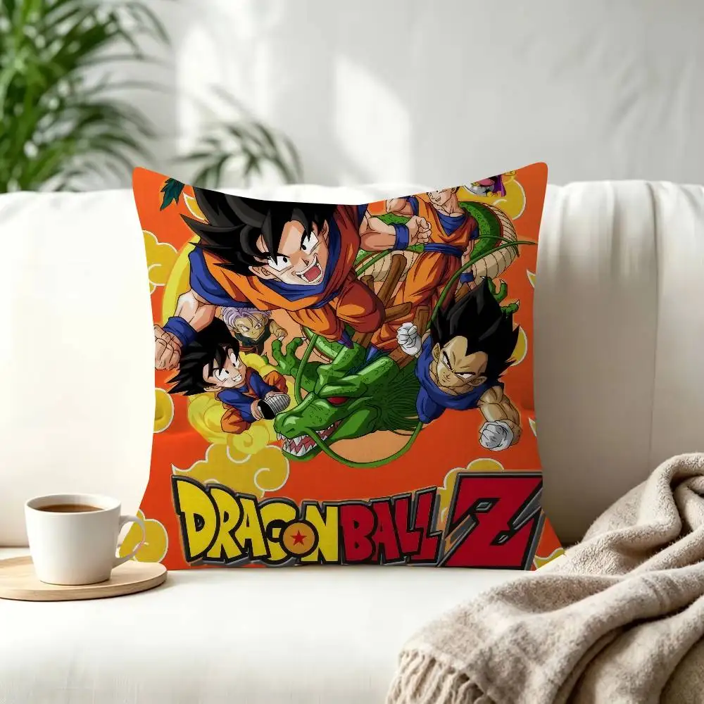 Anime Super Saiyan Goku Dekorativer Kissenbezug, quadratischer Kissenbezug, Heimbüro, dekoratives Kissen, Dragon Ball Cover – Detail 4