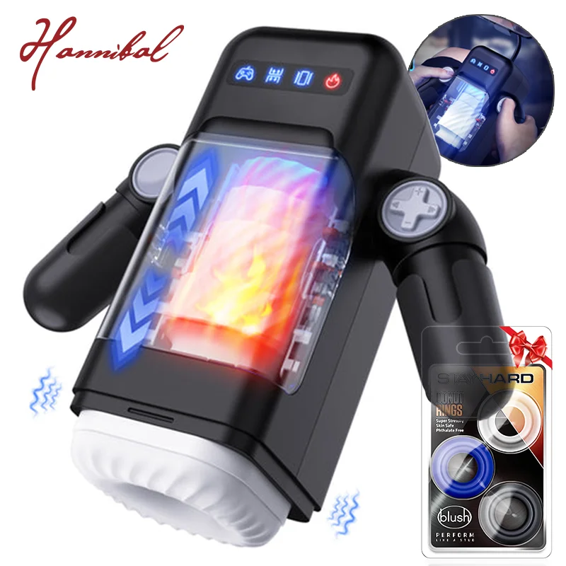 

Hannibal Automatic Thrusting Vibrating with Heating Masturbation for Men Real Vagina Blowjob Male Masturbators with Phone Holder