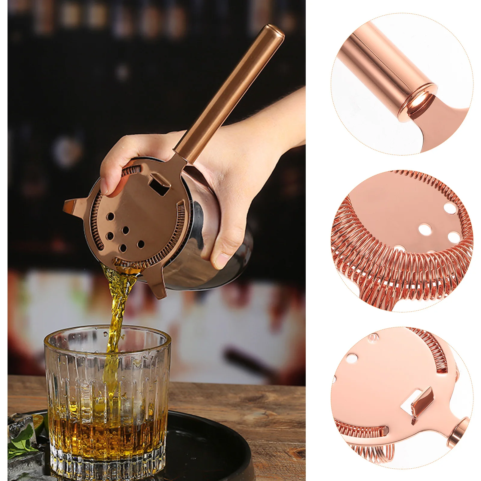 

Stainless Steel Bartender Filter Wire Strainer for Drinks Metal Glasses Fine H Cocktail Accessories Juicing