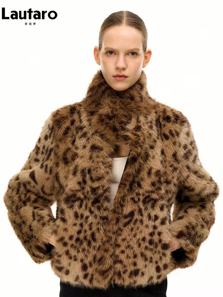 

Пальто-парка Lautaro осенне-зимнее, короткое, теплое, с ярким леопардовым принтом, двустороннее, из искусственного меха, женское, люксовое, пушистое, 2026