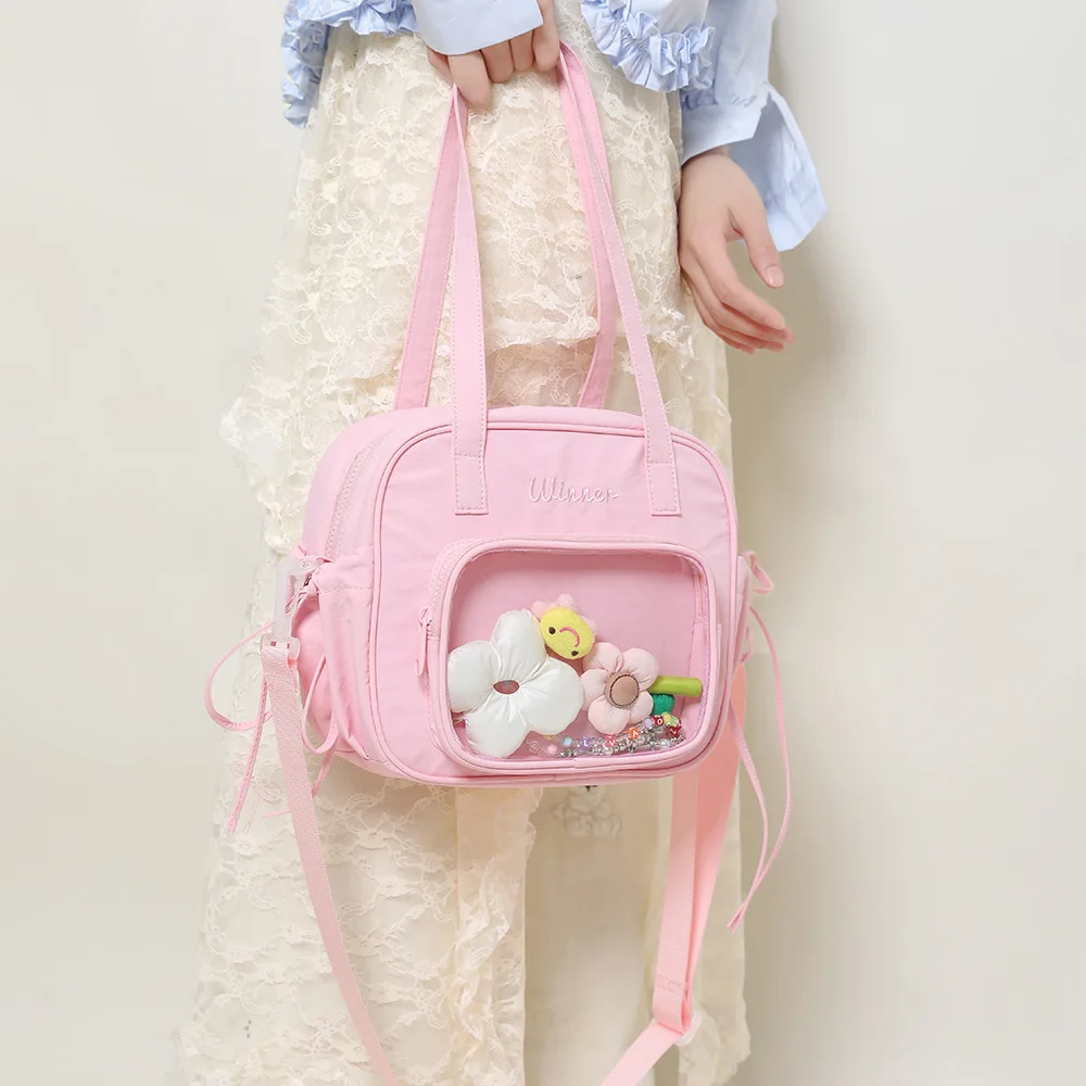 

2025 Transparent Nylon Work Tote Bag Women's Large Capacity Portable Messenger Purse