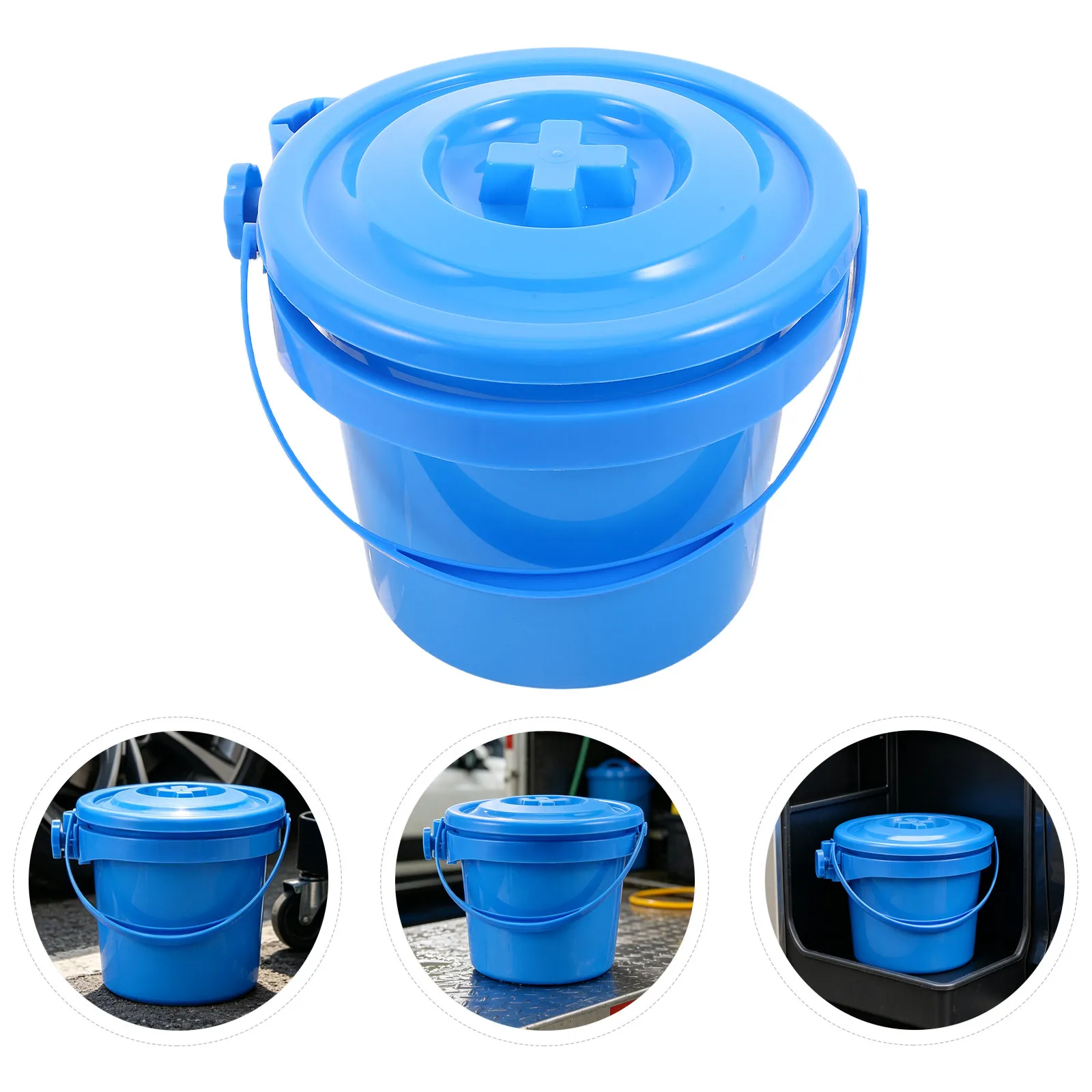 

1Set Beauty Trolley Plastic Hanging Waste Bin Lid Compact Cart Basin Salon Spa Therapy Trolley Toiletries Trash Storage