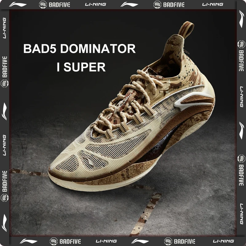 Li-Ning Men BAD5 DOMINATOR I SUPER Court Basketball Shoes SUPER BOOM Cushion LINing Wearable Sport Shoes Stable Sneakers ABFV007