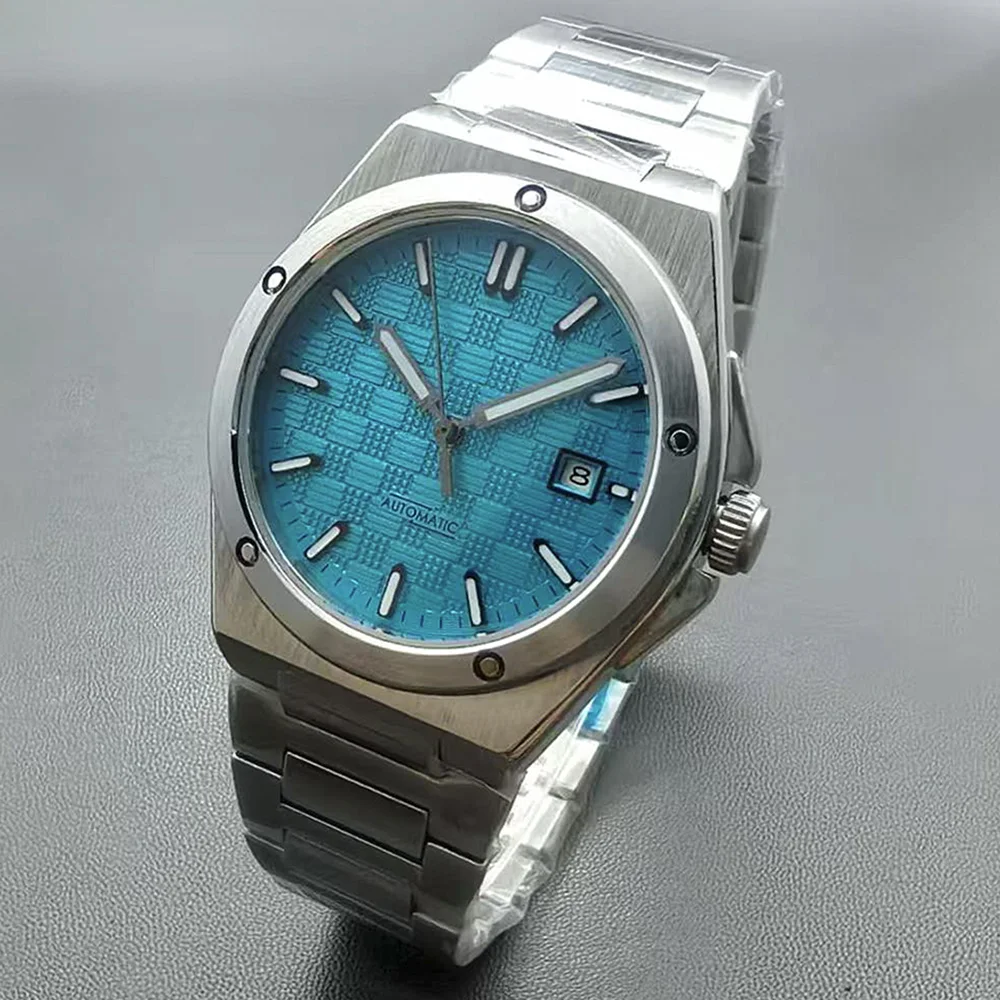 38mm Diameter Stainless Steel Blue Dial Watch For men, Automatic Winding, Model 8215/ST1612, Men's Fashionable Wristwatch