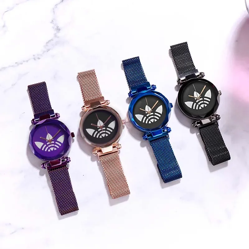 Relojes de cielo estrellado para Mujer, Reloj de pulsera femenino con correa magnética, Reloj de cuarzo para Mujer