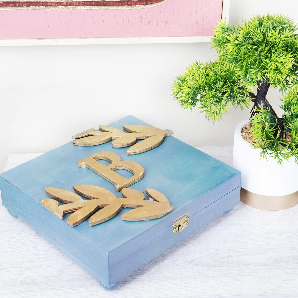 Unfinished Wood Cigar Box Crafting DIY Projects Hinged Keepsake Storage Box Jewelry Organizer Art Supplies Minimalist Design - Image 6