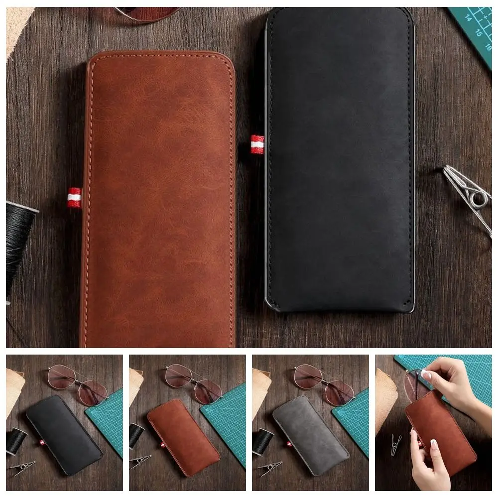 

Rectangle PU Leather Glasses Bag Solid Color Jewelry Packing Reading Eyeglasses Pouch Glasses Protective Waterproof