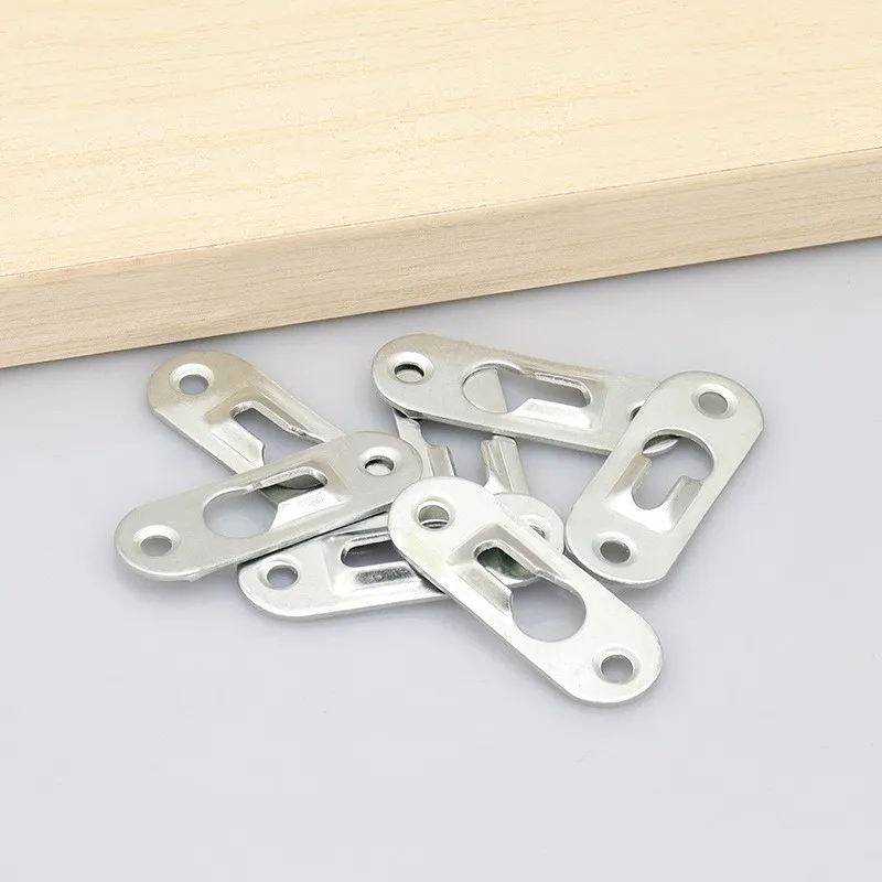 10PCS Metal Keyhole Picture Hanger Fasteners Hardware For Photo Frame Hooks Furniture Cabinet Accessory