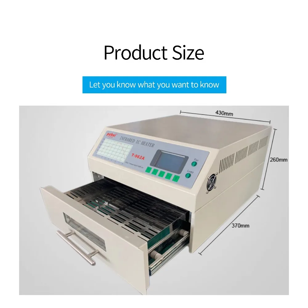 Ranlraka Wave T962A Oven BGA Desktop SMD Infrared Oven New Rework with 962A SMT Reflow Heater for IC Puhui Reflow Solder
