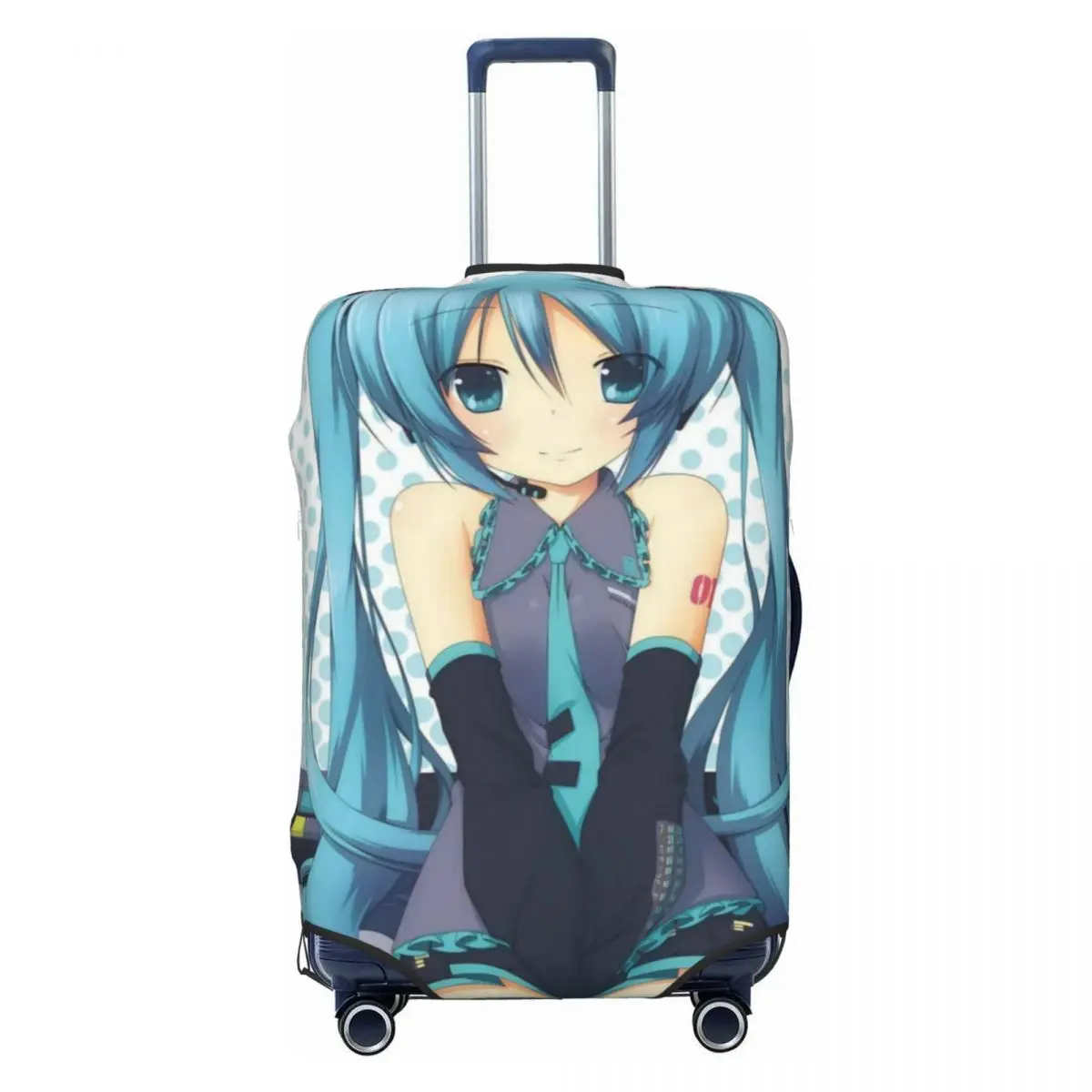 カスタム初音ミク-vocaloid-ロックアニメ荷物カバーファッションスーツケースプロテクターカバー-18-32-インチに適しています