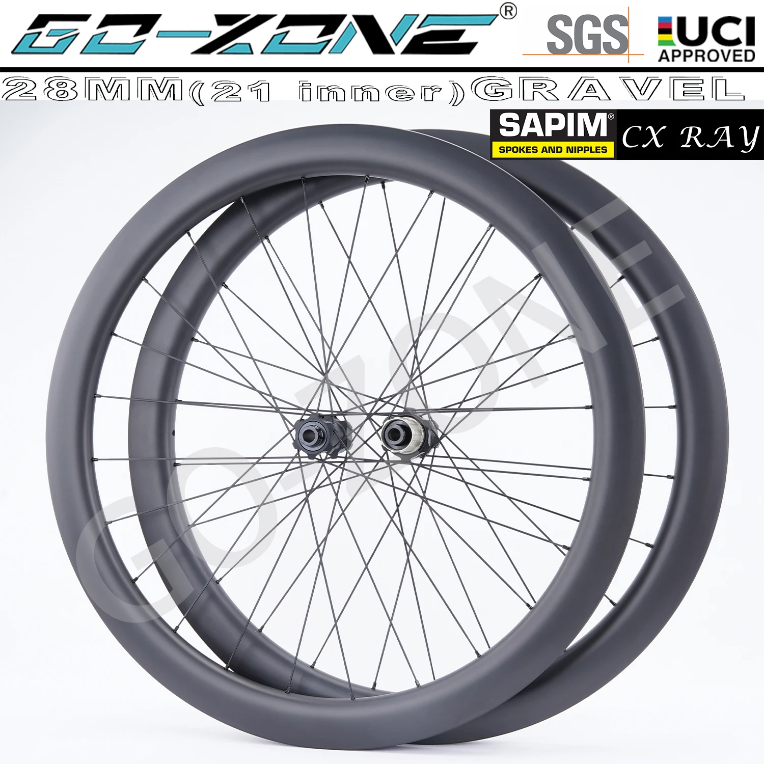 

Disc Brake 700c Carbon Wheelset Sapim CX Ray Gravel / Cyclocross UCI Approved 28mm Gozone R320D Centerlock Road Bicycle Wheels