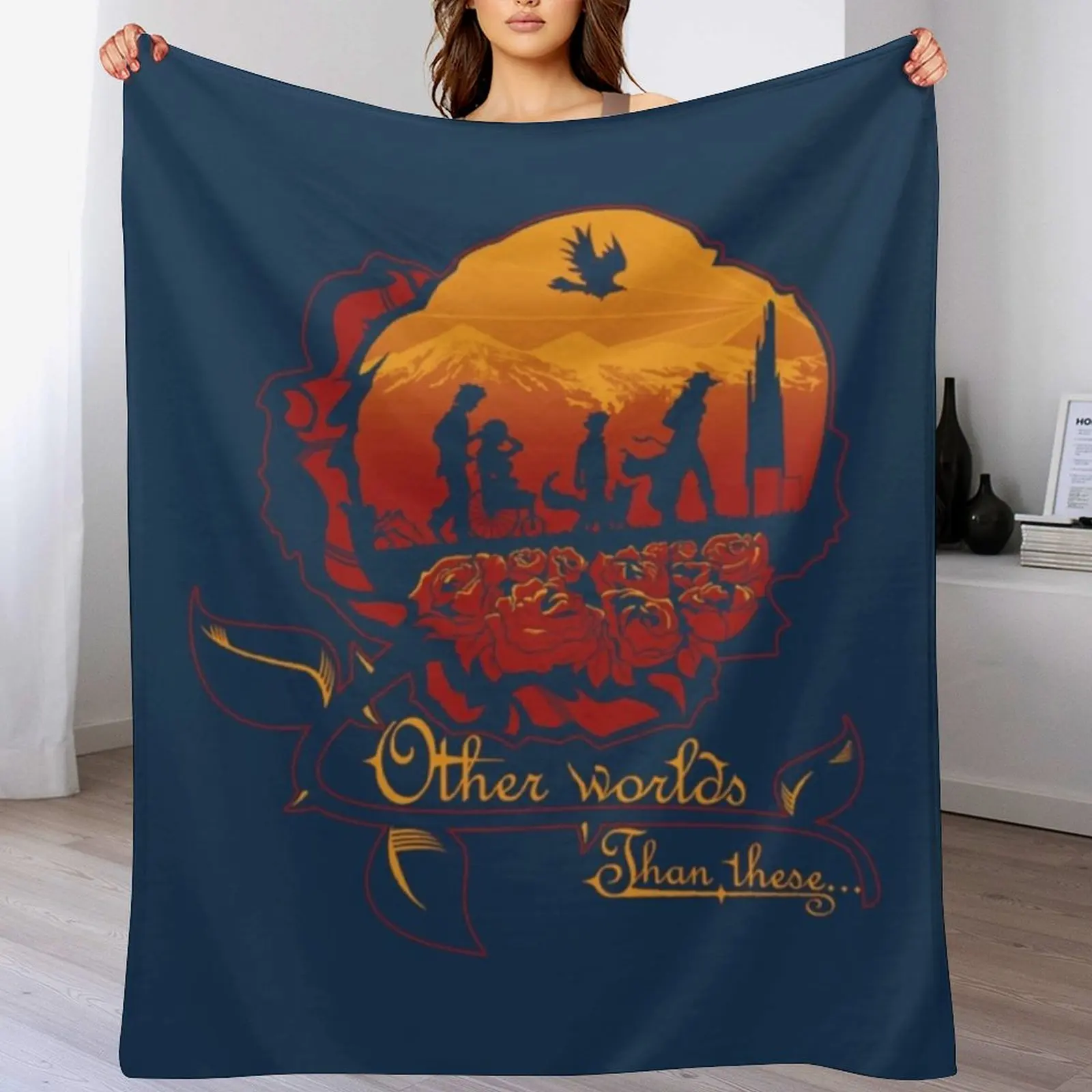 

Dark tower - other world than these Throw Blanket Warm Throw Blanket Gift for Anniversary