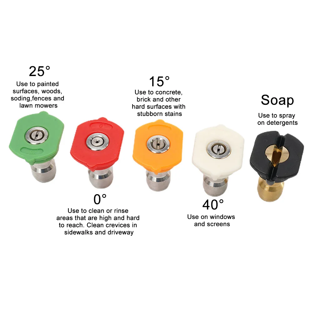 غسالة الضغط العالي 16 بوصة استبدال انس مع مجموعة فوهة 5 قطع لغسالات الضغط الكهربائية والغاز 4000 رطل لكل بوصة مربعة #4