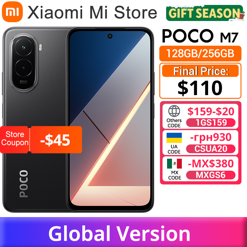  POCO M7 Global Version Smartphone Snapdragon 685 7000mAh battery Immersive 6.9" FHD+ Display NFC 33W Charging 