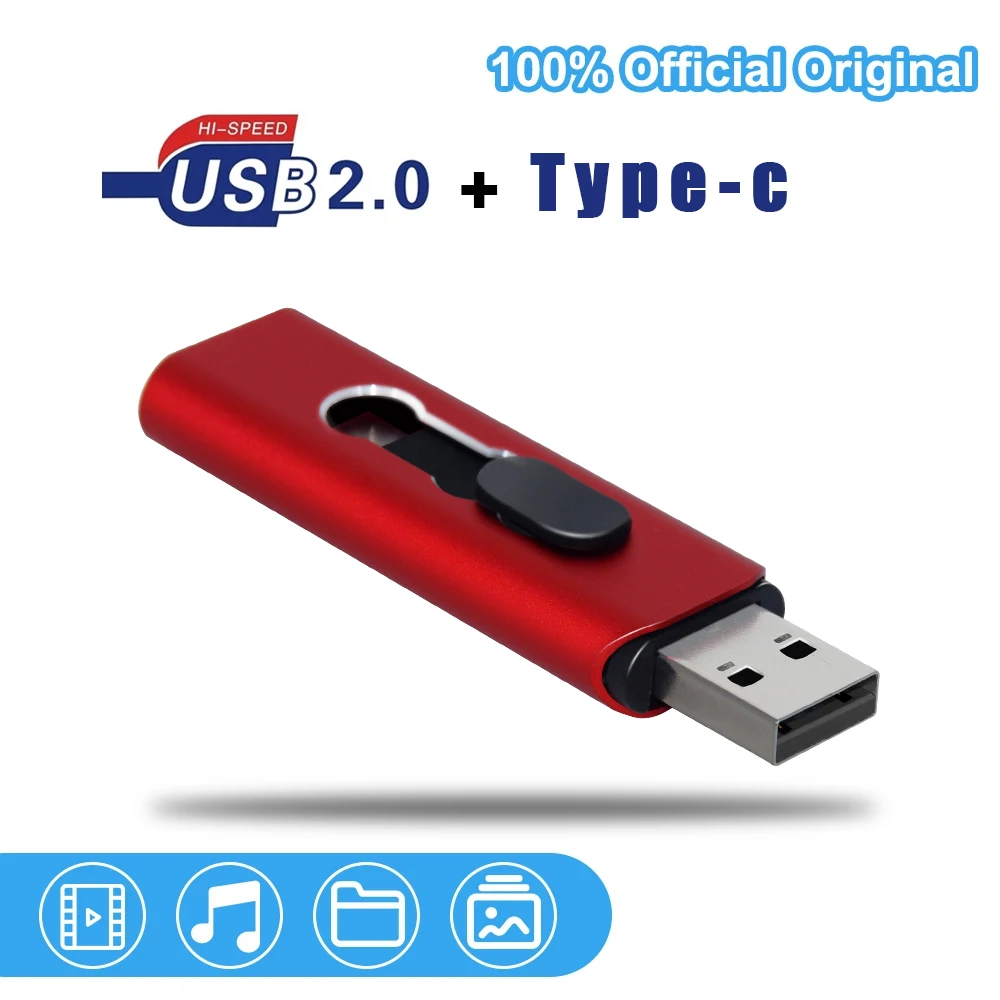 High Speed USB 2.0 Flash Drive Type C Pen Drive 16GB 32GB 128GB 256GB usb memory 64GB USB 2.0 stick Pendrive for Android/PC