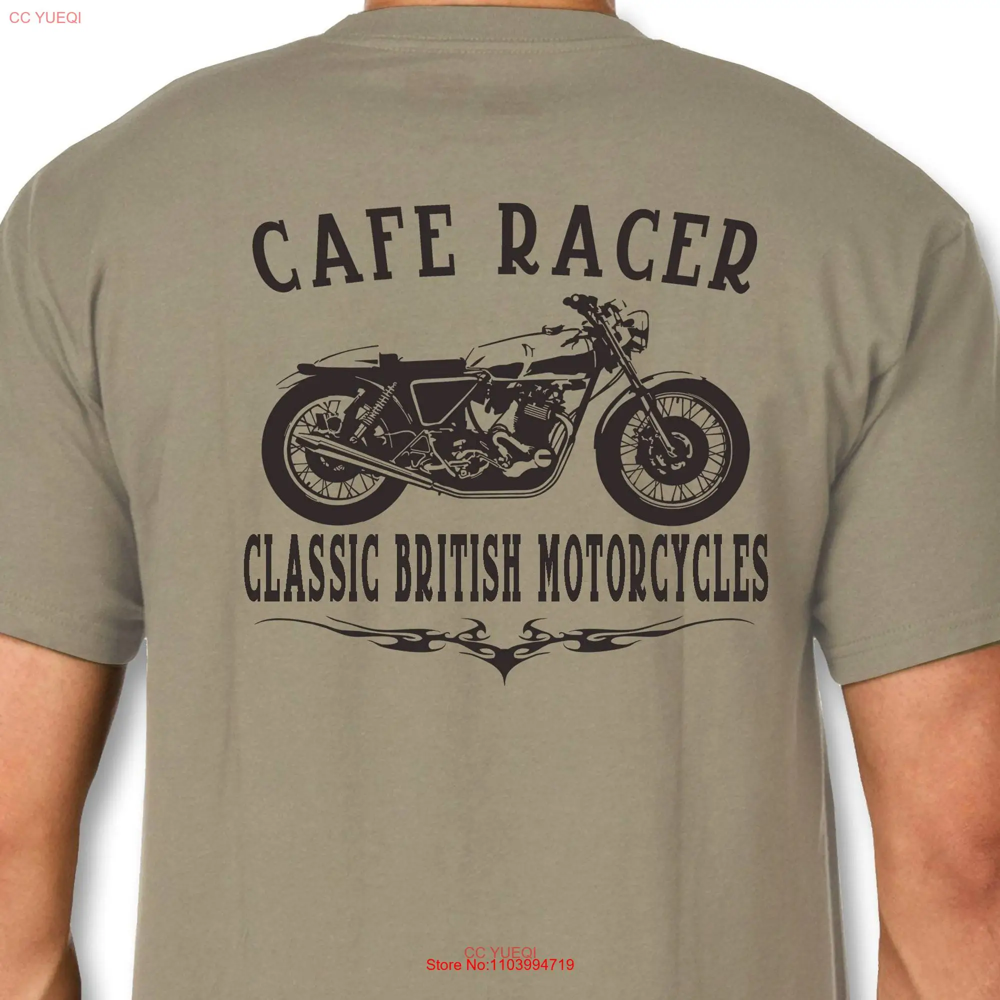 T-shirt britânica clássica de motociclismo, Cafe Racer, mangas longas ou curtas, fãs personalizados