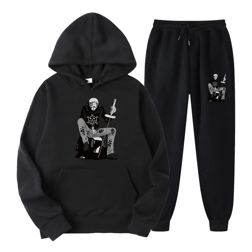 

2024 new men's fashion and leisure pullover sportswear outdoor fitness jogging hooded suit sports luxury+trousers suit clothing