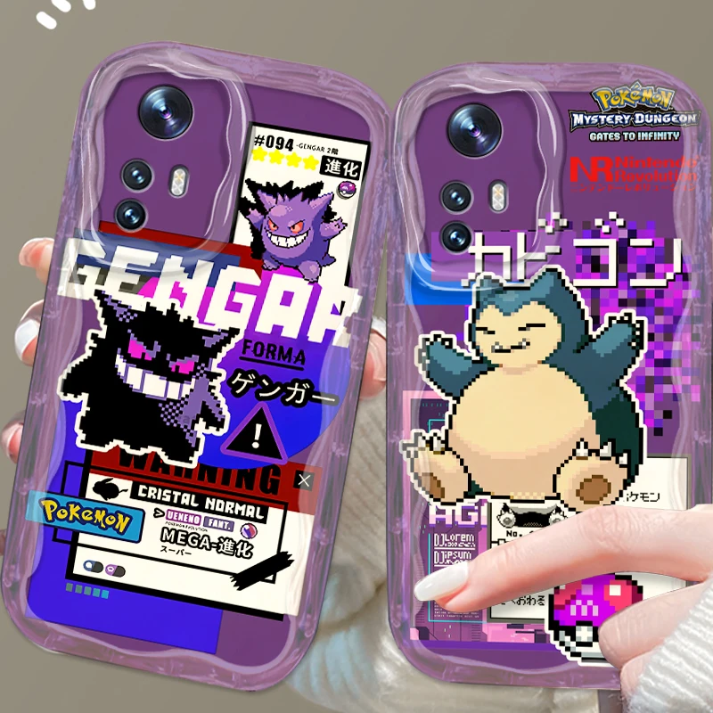 Pokemon Mewtwo Gengar Cute For Xiaomi Mi 14 12 12T 11 Lite Poco M6 X6 X5 X4 X3 M3 F4 Pro GT NFC 5G Wave Oil Back Phone Case