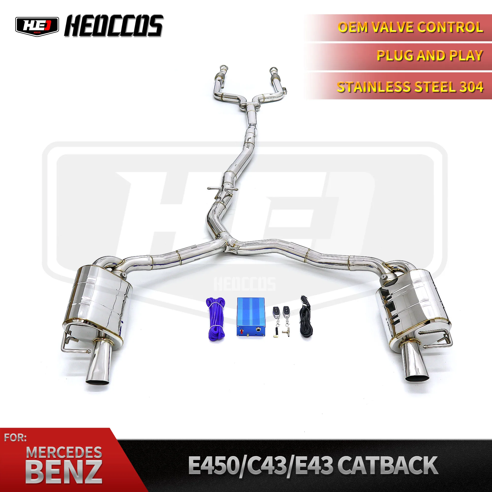 

HEO For Mercedes-Benz E450 C43 E43 V6 3.0T 2016-2023 Valve Catback Exhaust High Performance Exhaust Modified Racing Performance