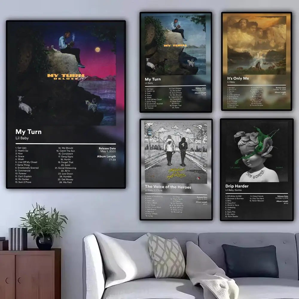 Singer L-Lil Baby Music Album Poster Modern Aesthetic Wall Art Poster Minimalist Room Decoration Items