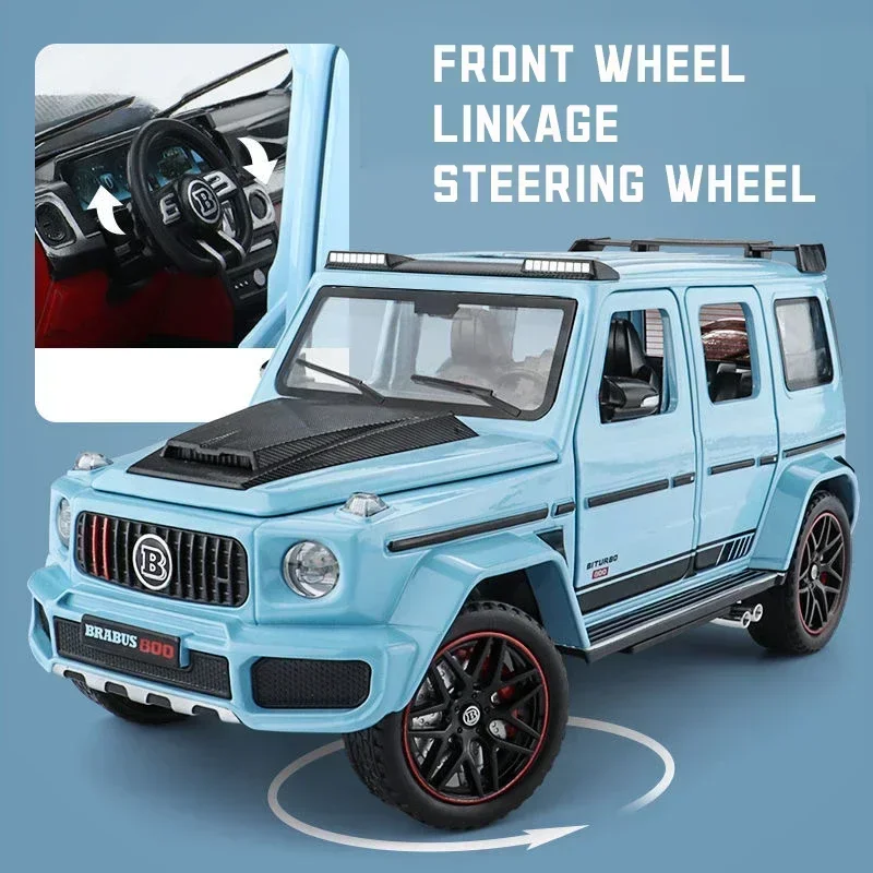 1:24 Mercedes Benz BRABUS G800 Hoge Simulatie Diecast Metaallegering Model Auto Pull Back Collection Kids Modieuze Ornamenten
