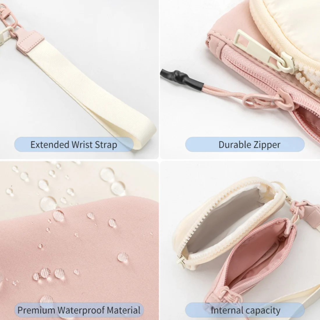 المحمولة مزدوجة الحقيبة السوار المفاتيح المحفظة الصغيرة سستة محفظة نسائية للعملات المعدنية المرأة انفصال حامل بطاقة المفاتيح تغيير جيب حقيبة يد