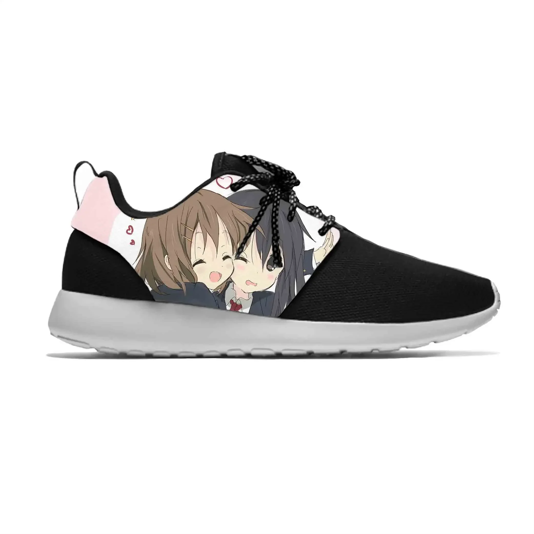 Anime mangá dos desenhos animados k-on akiyama mio hirasawa yui sapatos esportivos malha respirável sapatos esportivos leves das mulheres dos homens mais recentes tênis