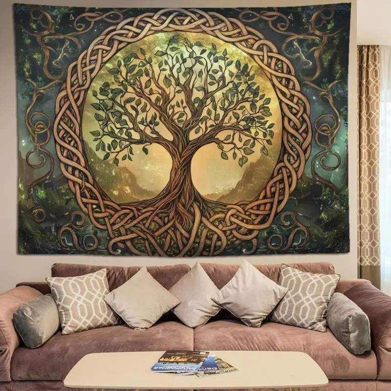 VIKAMA Snake Flower Moon Phase Butterfly Wall Tapestry Witchy Gothic Celestial Floral Home Decor Modern Style Soft Durable Cozy