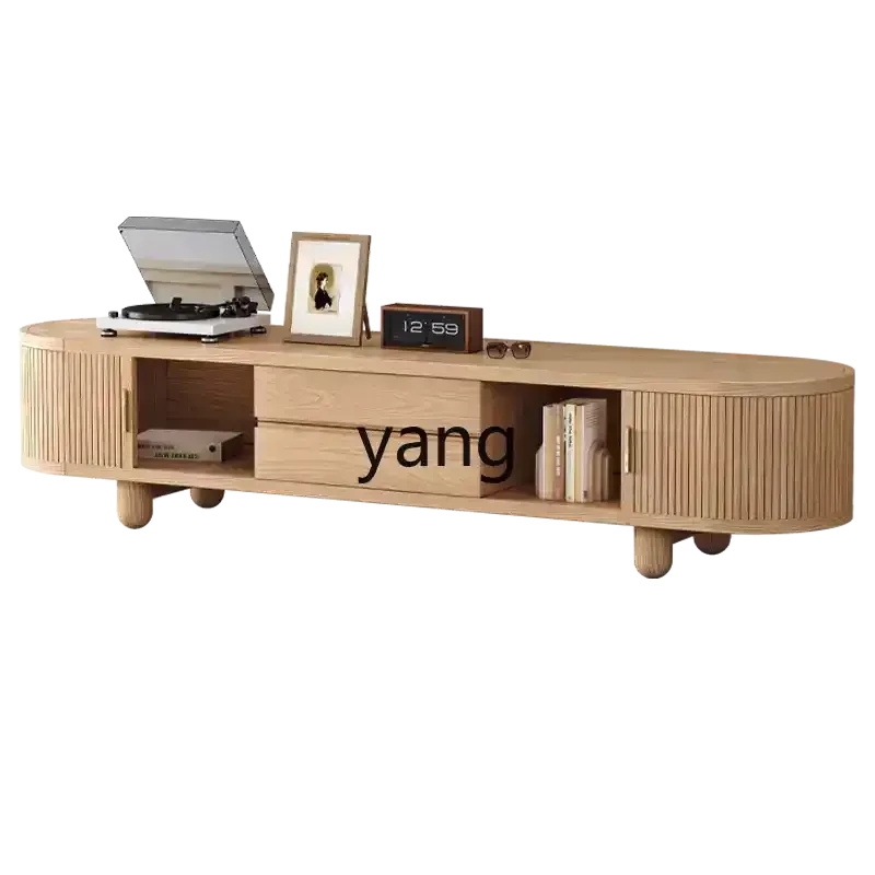 

LH all solid wood TV cabinet simple small apartment living room household floor cabinet storage furniture
