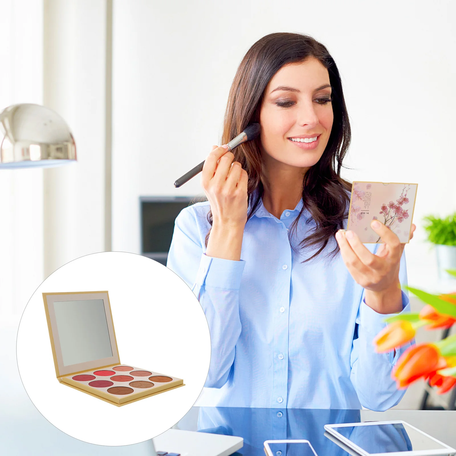 Róż do policzków Makijaż Upiększający Twarz Puder Paleta Różów Kolory Twarz Prasowany